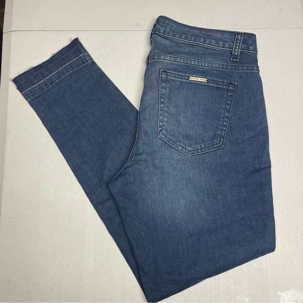 Michael Kors Denim Jeans size 6 raw Hem Izzy Skinny women’s